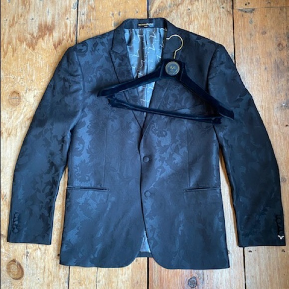 Men’s Black Versace Suit Jacket 48R - Picture 1 of 3